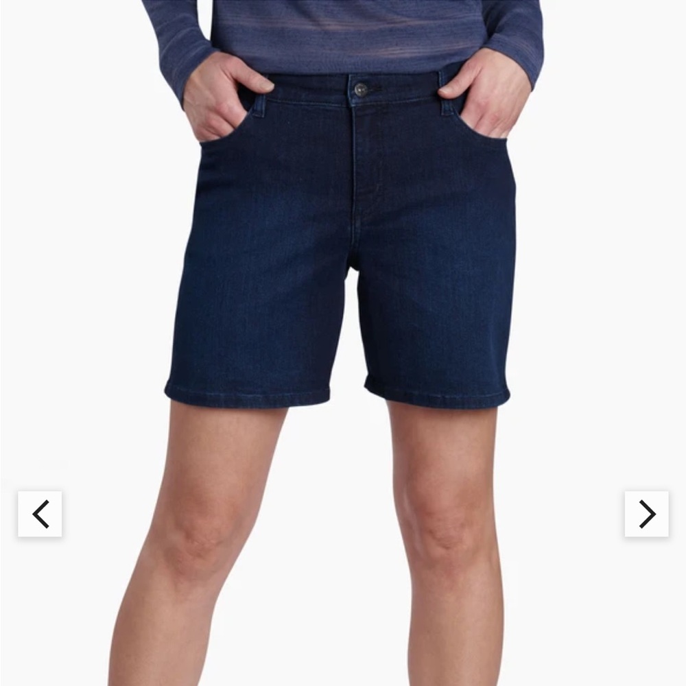 Kuhl Kontour Flex Denim Jean Short 6” Dark Wash Indigo Size‎ 8